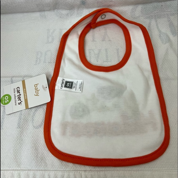 🔵4/$20 Carter’s Little Collections Baby Bib “My First Halloween” OS NWT - Picture 2 of 5